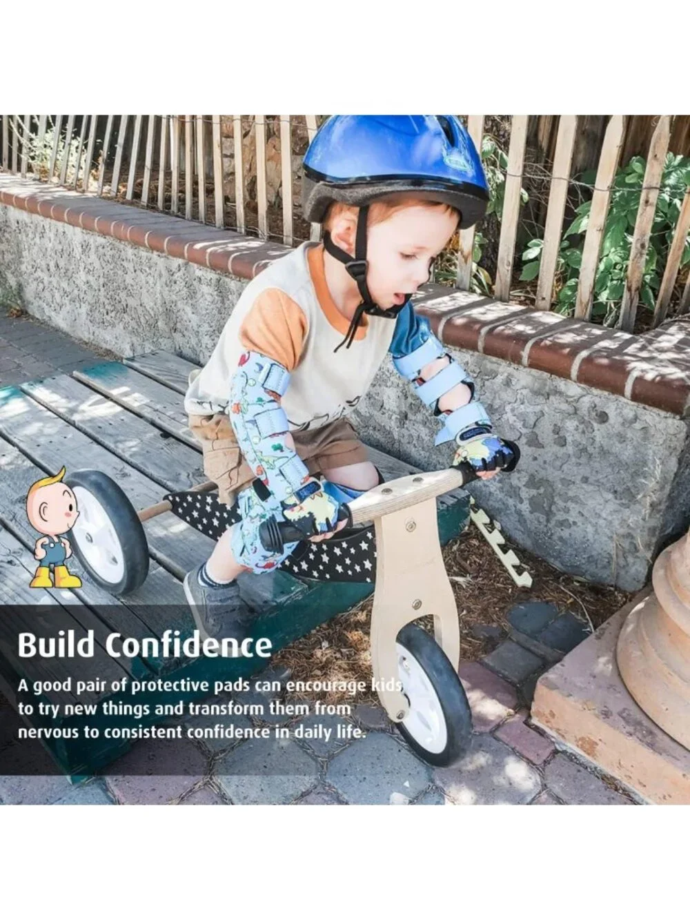 Kids Knee and Elbow Pads with Bike Gloves - Flexible Impact-Resistant Gear for